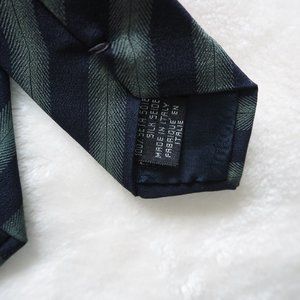 Giorgio Armani Cravatte -- Blue and Green Stripes -- Silk, Made in Italy